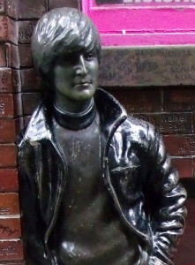 John Lennon statue on Mathew Street, Liverpool UK